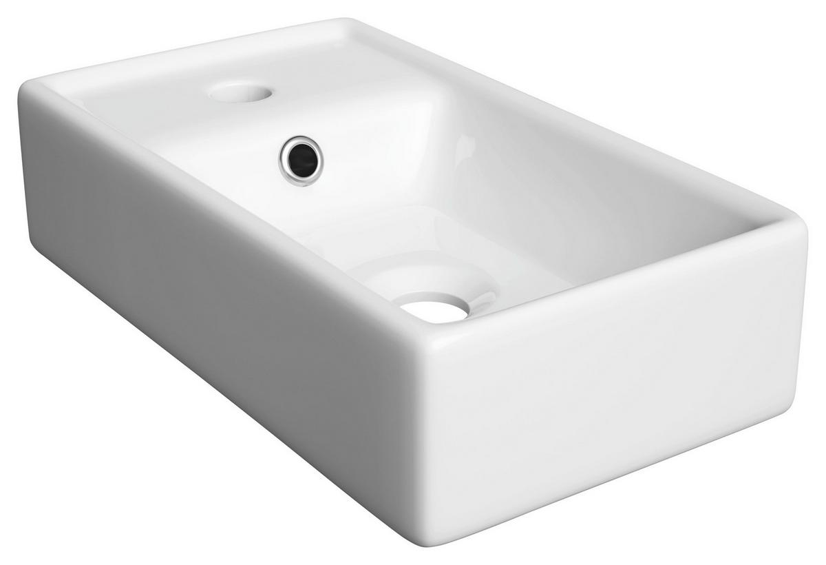 Gästebad Möbel-Set 3-Tlg. Grin B: 40 cm Weiß - Weiß, Basics, Keramik/Holzwerkstoff (41/60/20cm) - MID.YOU