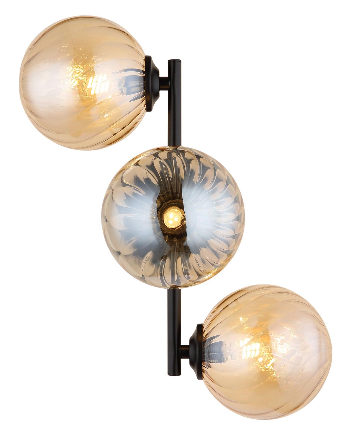 Wandleuchte 56146w Conor - Schwarzchrom/Orange, Design, Glas/Metall (36/28/25cm) - Globo