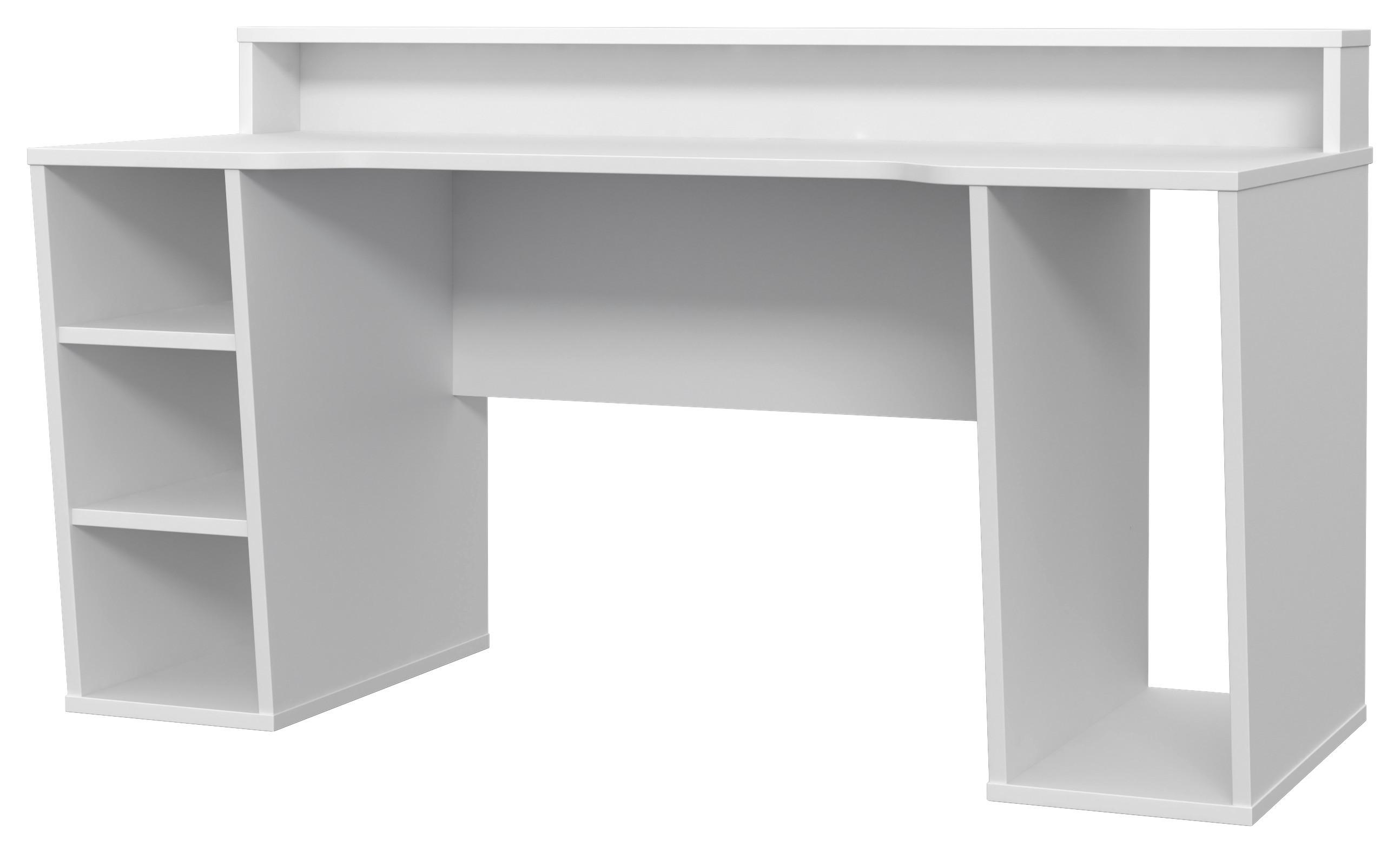 Herní stůl TEZAUR bílá 160 cm - bílá, Moderní, kov/kompozitní dřevo (160/72/91cm) - MID.YOU