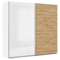 Tolóajtós Szekrény Feldkirch 225/210 Cm - Artisan tölgy/magasfényű fehér, Modern, faalapú anyag (225/210/62cm)