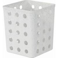 Besteckbox aus Kunststoff Rosi BxH: ca. 12x14 cm - Weiß/Grün, KONVENTIONELL, Kunststoff (12/14.3/12cm)