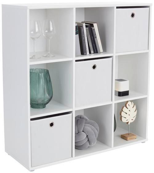 Regal Carlo Clr02 B 105,5cm, Weiß - Weiß/Grau, MODERN, Holzwerkstoff (105,5/107,3/35,5cm)