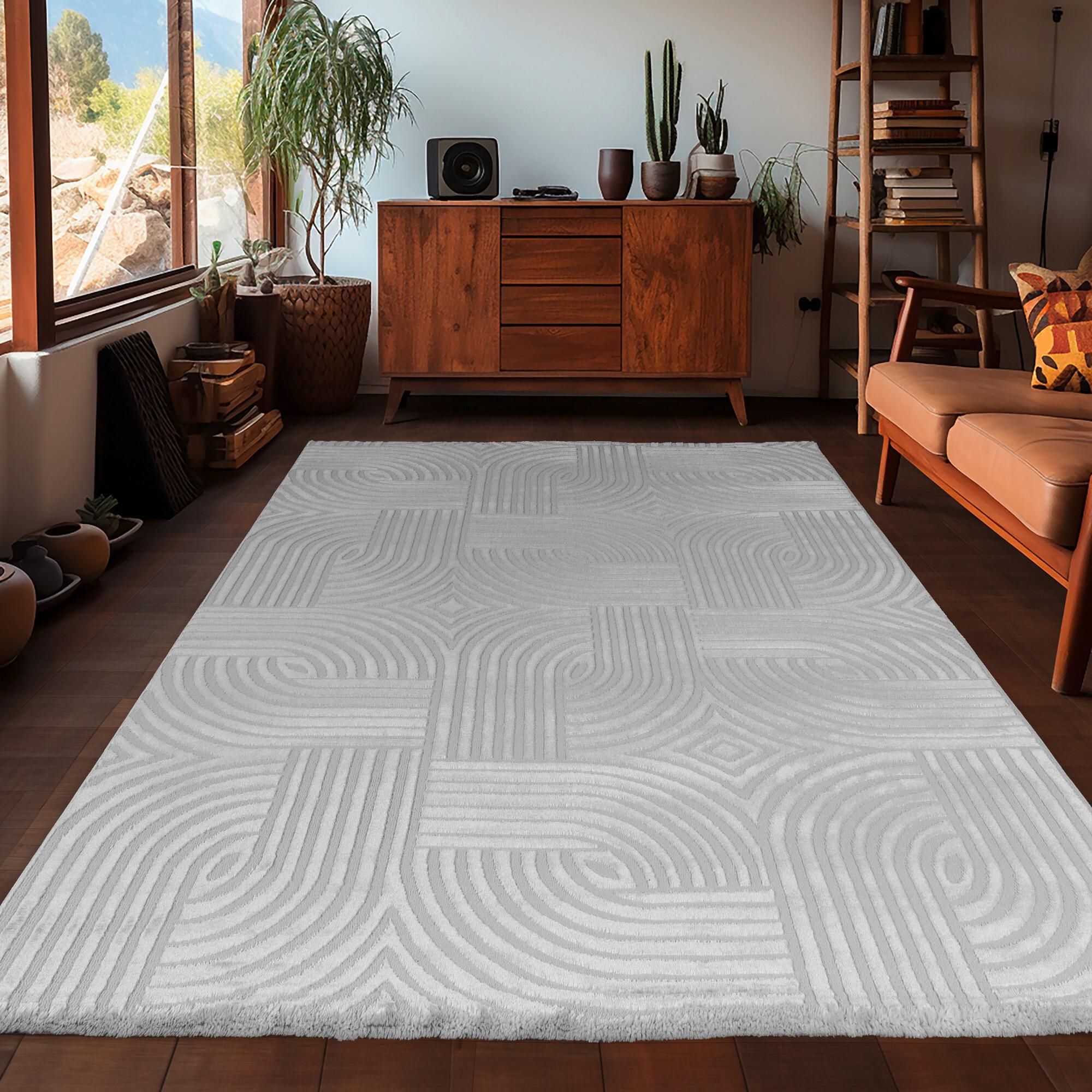 Webteppich Sahara - Silberfarben, Design, Textil (80/150cm) - Novel