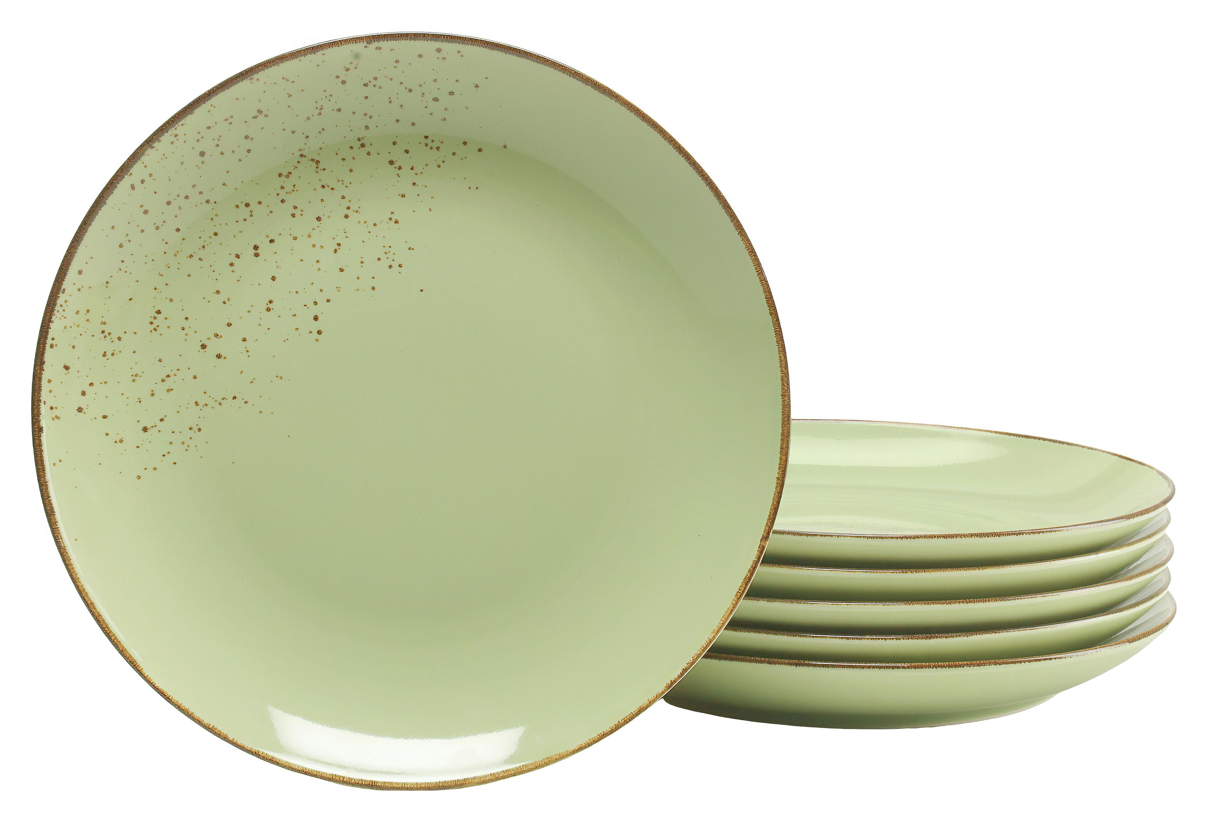 SADA PLYTKÝCH TANIEROV NATURE COLLECTION - zelená, Trend, keramika (27cm) - Creatable