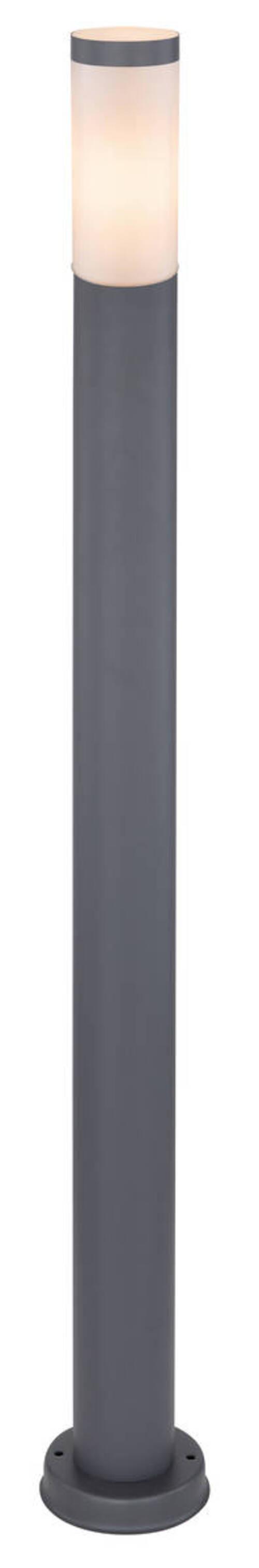 Außenleuchte + Bewegungsmelder Boston 60 Watt Edelstahl - Anthrazit/Opal, Basics, Kunststoff/Metall (12,7/110cm) - Globo