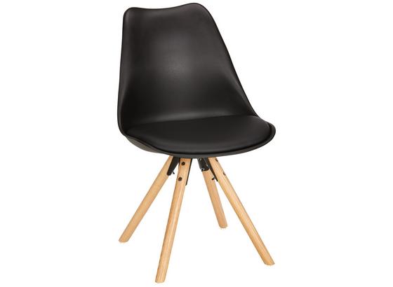 Stolička Lilly - farby dubu/čierna, Moderný, drevo/plast (48/81/57cm) - Modern Living Stolička Lilly - farby dubu/čierna, Moderný, drevo/plast (48/81/57cm) - Modern Living