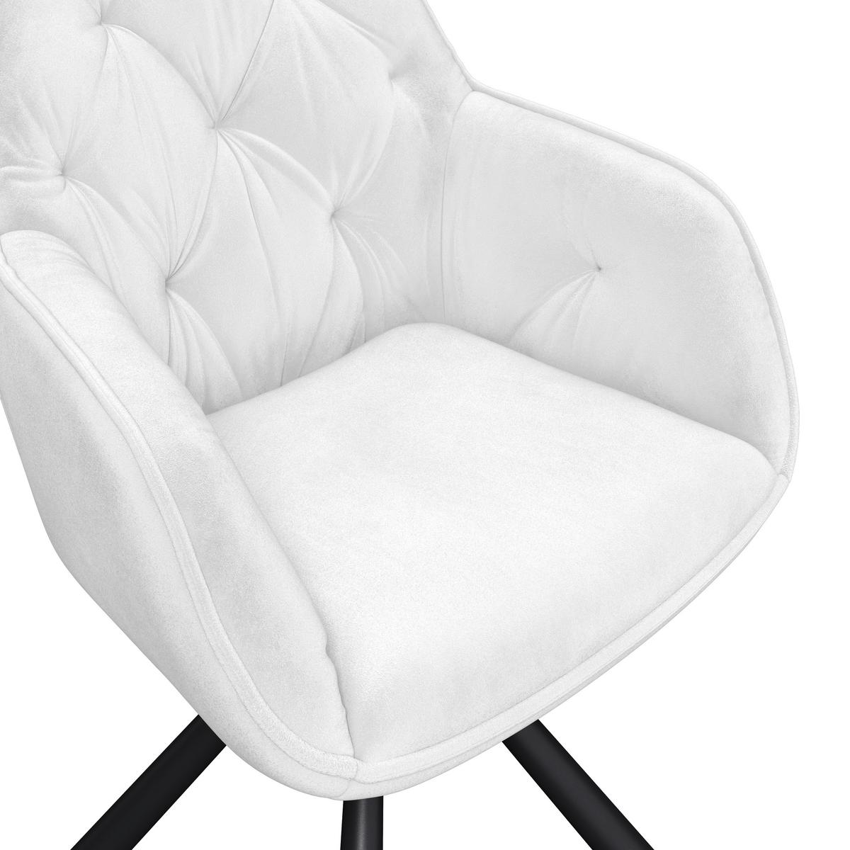 Armlehnstuhl Silvi Samt Beige 360° drehbar - Beige/Schwarz, KONVENTIONELL, Textil/Metall (62/85/62cm)