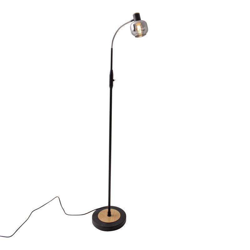 Stehlampe Schwarz Mit Kippschalter - Schwarz, Design, Glas/Metall (10/148cm) - Näve