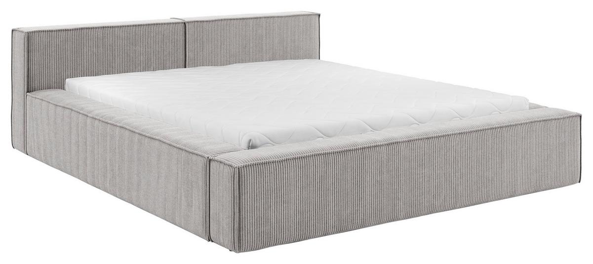 POLSTERBETT inkl. Lattenrost 160x200 - Hellgrau/Schwarz, Basics, Holz/Textil (160/200cm) - Livetastic