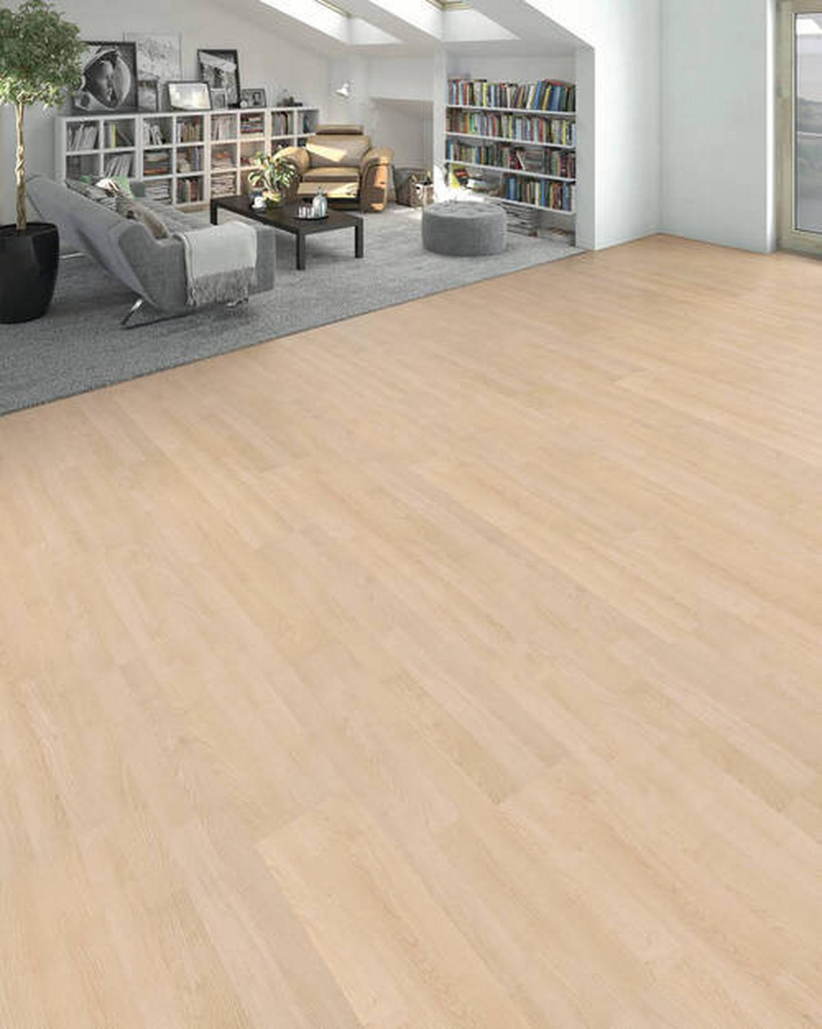 Laminatboden 3-Stab Ahorn Str. Matt - Ahornfarben, Basics, Holzwerkstoff (19.3/128.2cm) - Living by HARO