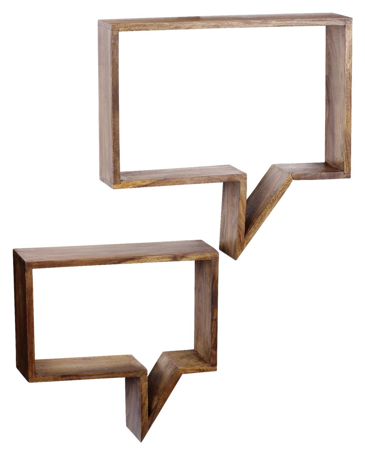 Wandregal-Set Mumbai 50 cm Sheesham - MODERN, Holz (50/49/13cm) - MID.YOU