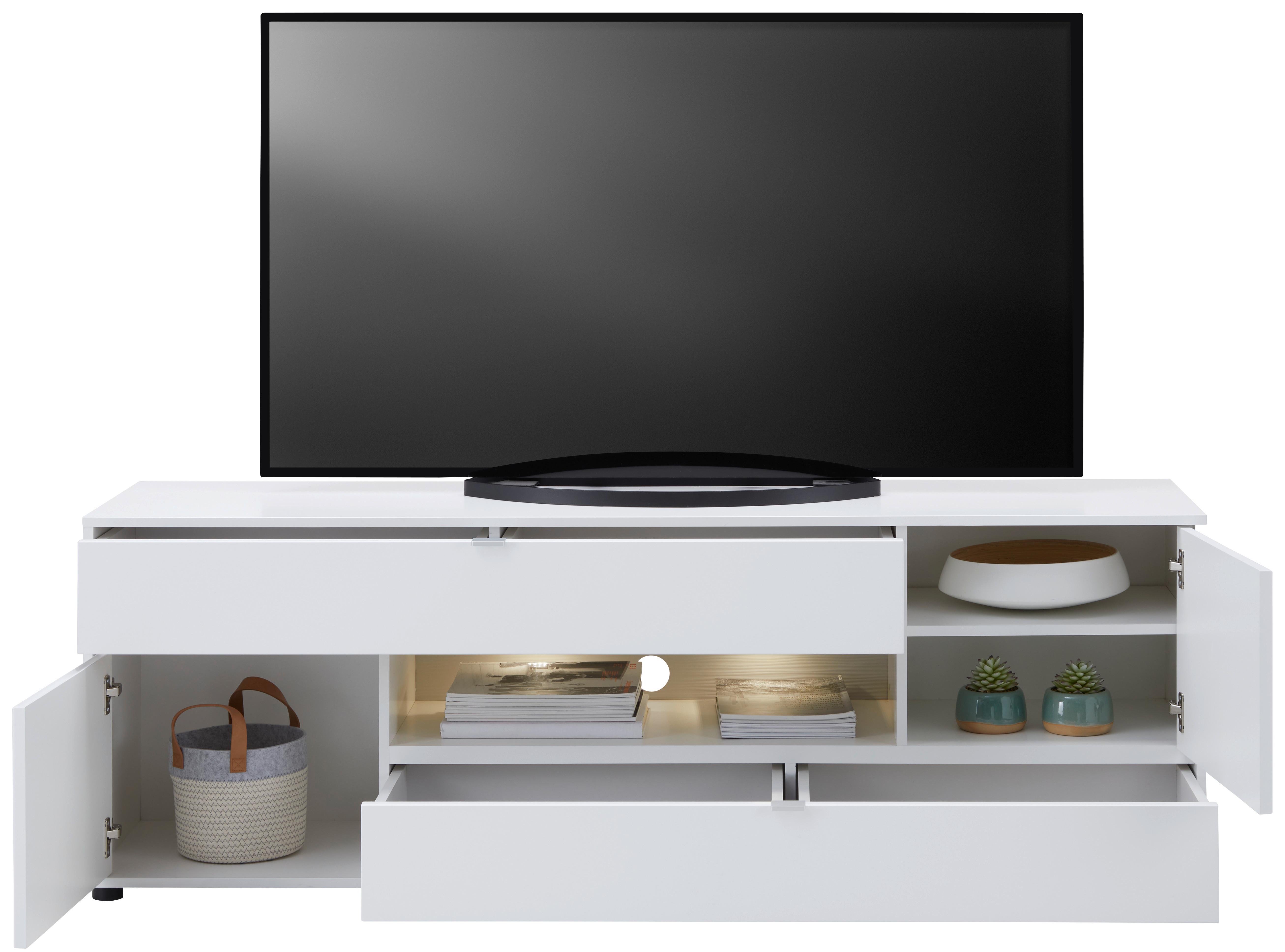 Komoda Pod Televizi Alabama - bílá/černá, Moderní, kov/kompozitní dřevo (173/61/44cm)