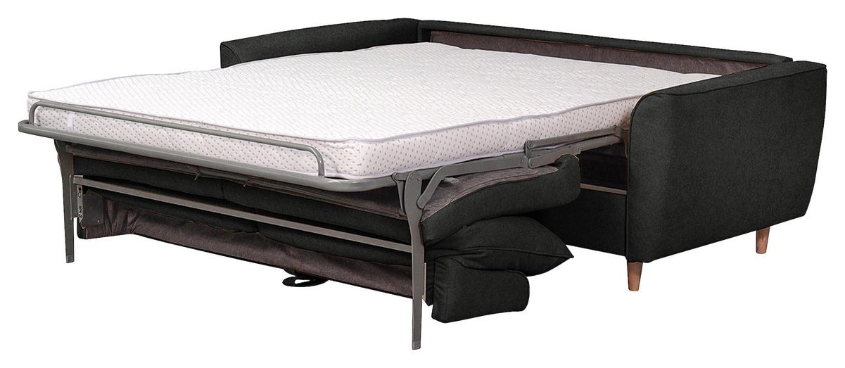 Schlafsofa Winter Anthrazit B: 195 cm - Anthrazit/Buchefarben, Design, Textil (195/90/102cm) - Livetastic