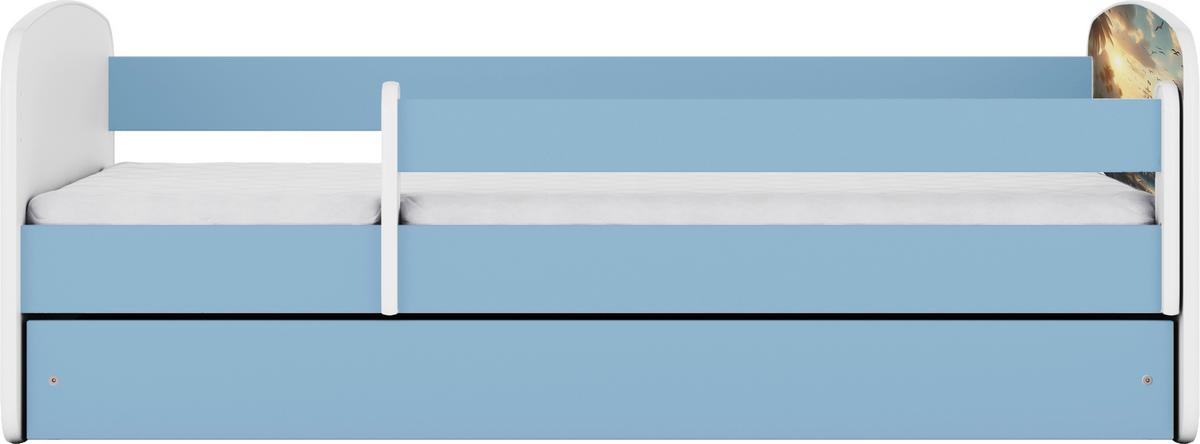 Kinder-/Juniorbett Babydreams Blau/Weiß B: 80cm - Blau/Birkefarben, MODERN, Holz/Holzwerkstoff (80/160cm) - MID.YOU
