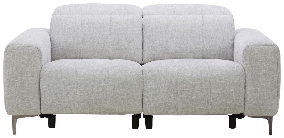 Dvojmiestna pohovka ALVARO, sivý zamat, relax.funkcia - sivá/prírodná farba, Modern, kov/drevo (182/79/109cm) - Mömax