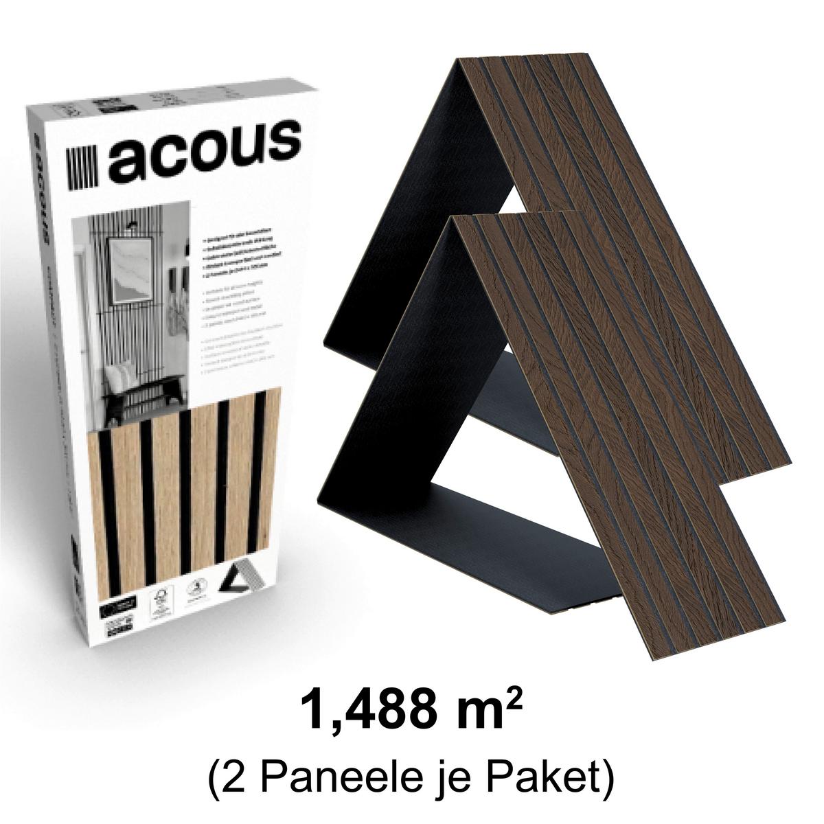 Akustikpaneel Compact Eiche Dunkel - Eichefarben/Dunkelbraun, Basics, Holz/Holzwerkstoff (30.5/244/1.03cm) - Novel