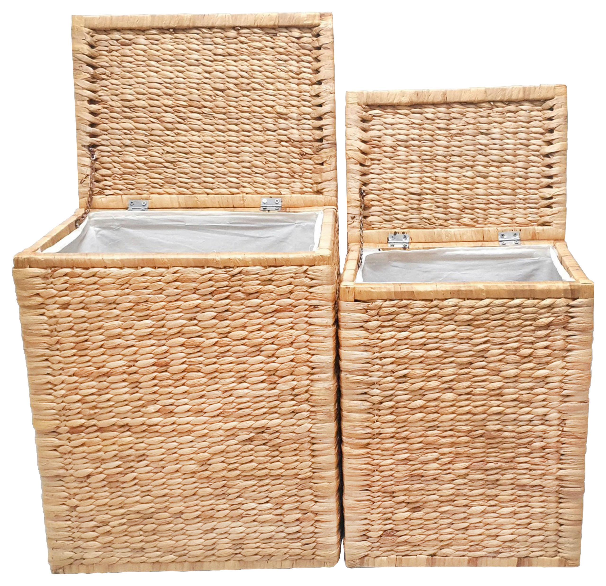 Koš na prádlo Max, 53l - přírodní barvy, Romantický / Rustikální, textil/přírodní materiály (38/52/27cm) - Zandiara