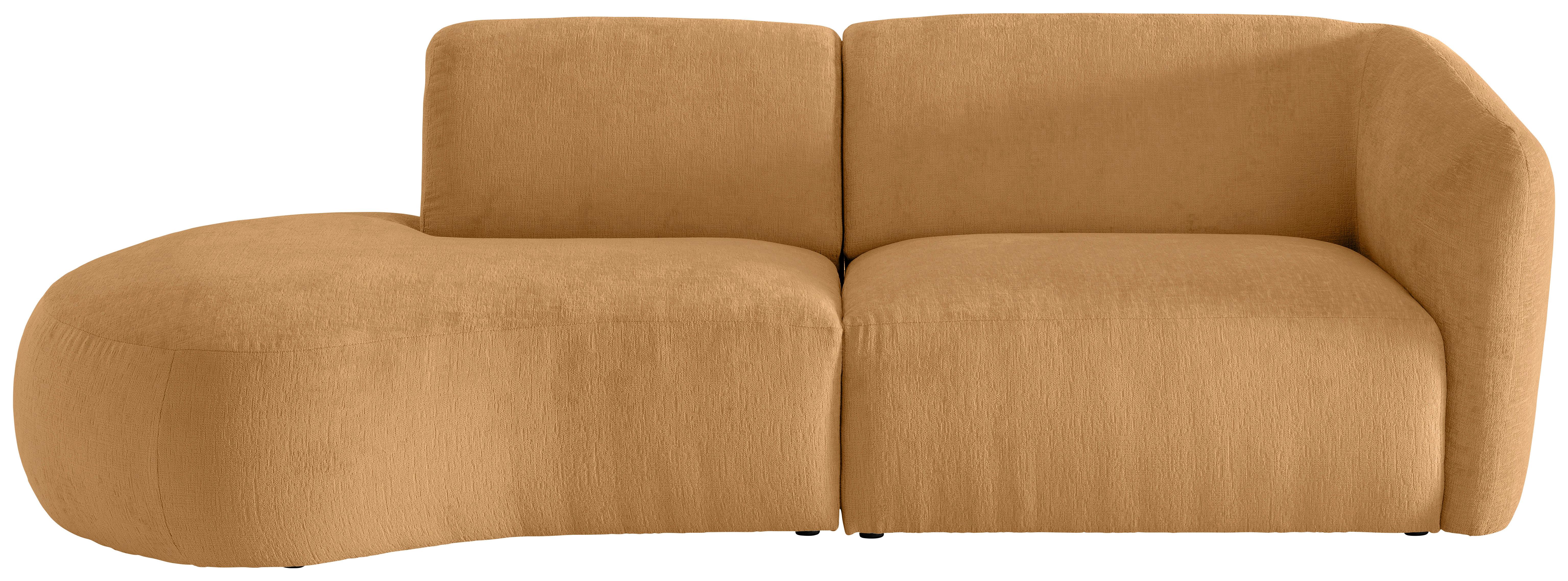 Ecksofa Jesi, Goldfarben S: 107x238 Cm - Goldfarben/Schwarz, MODERN, Textil (107/238cm) - Livetastic