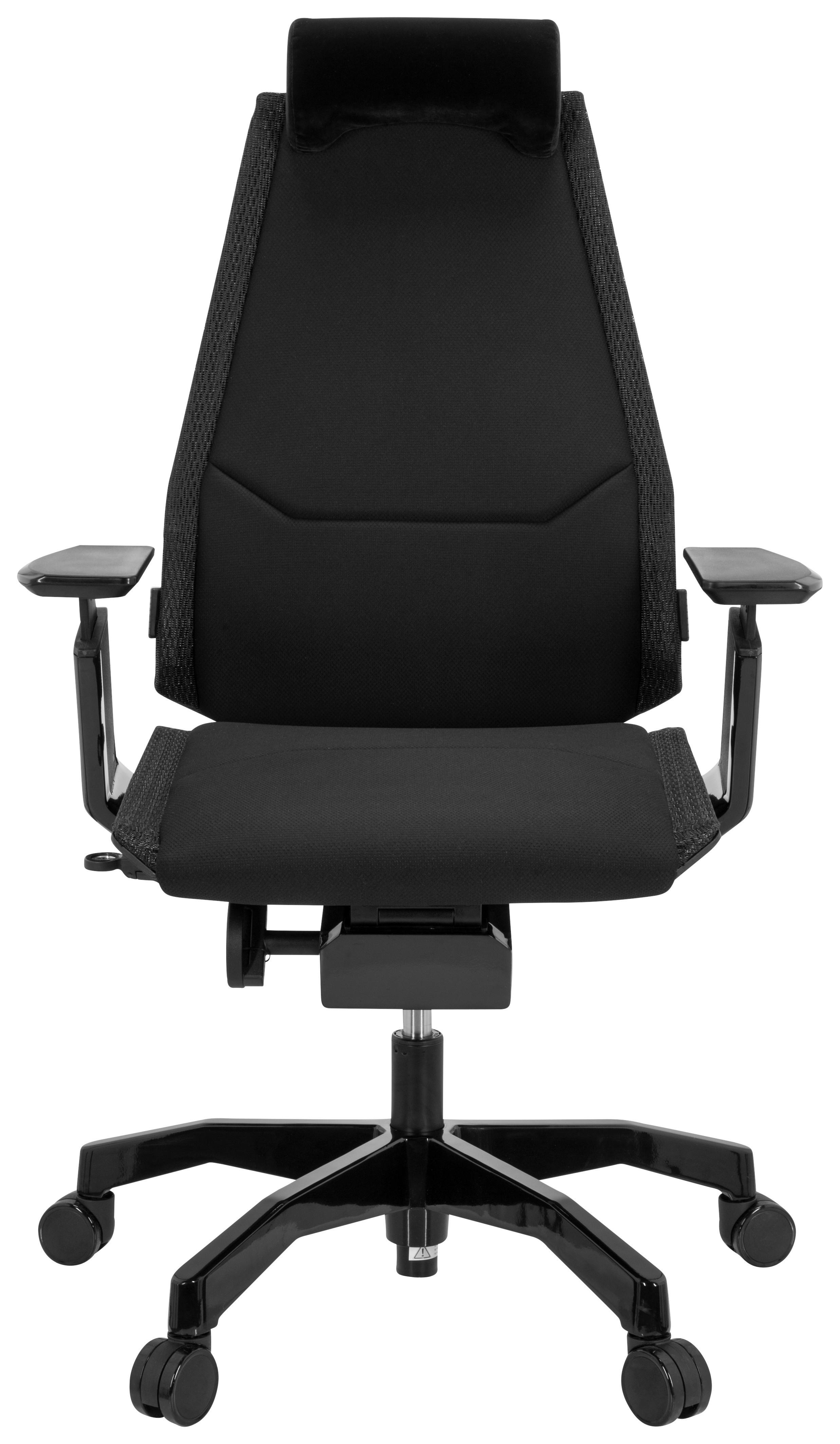 Bürostuhl Genidia Schwarz Bis 120 Kg - Schwarz, Basics, Kunststoff/Textil (57/122/46cm) - MID.YOU