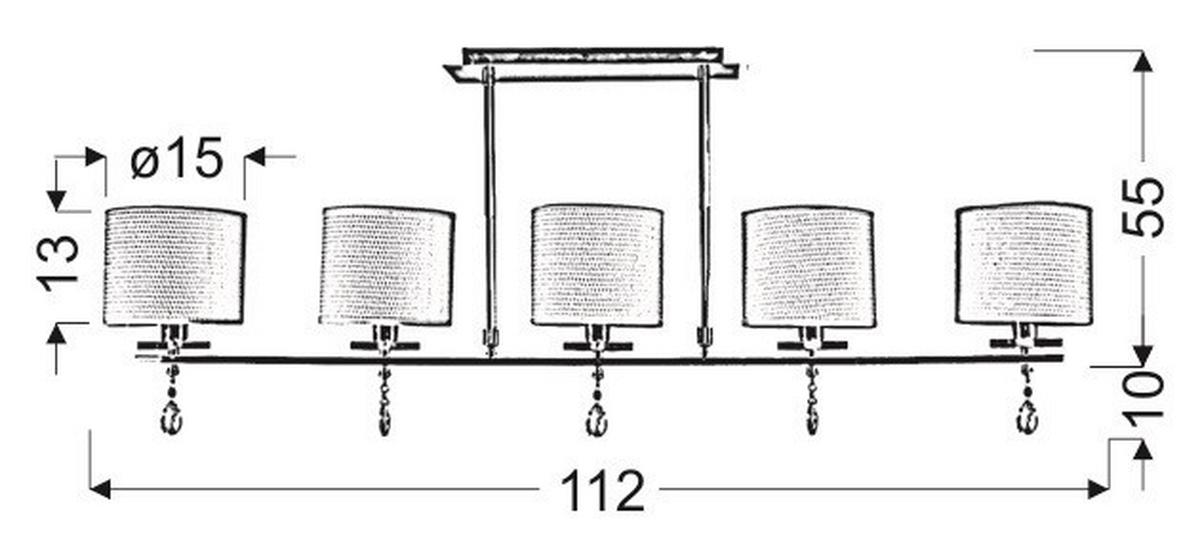 Deckenleuchte 35-11527 Estera - Chromfarben, KONVENTIONELL, Kunststoff/Metall (112/15/55cm)