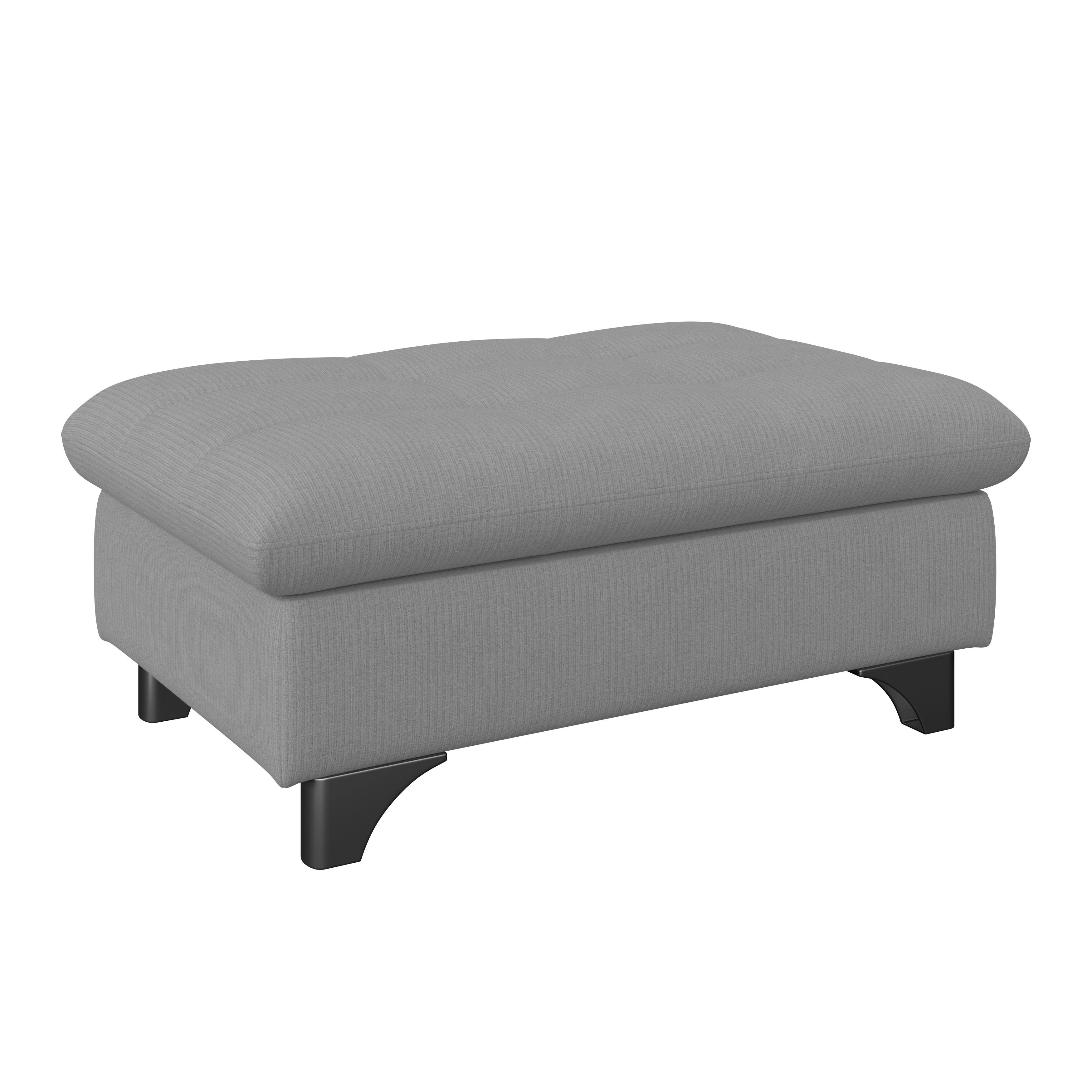 Hocker Gemini Grau, B: 108cm - Chromfarben/Grau, KONVENTIONELL, Textil (108/46/108cm)