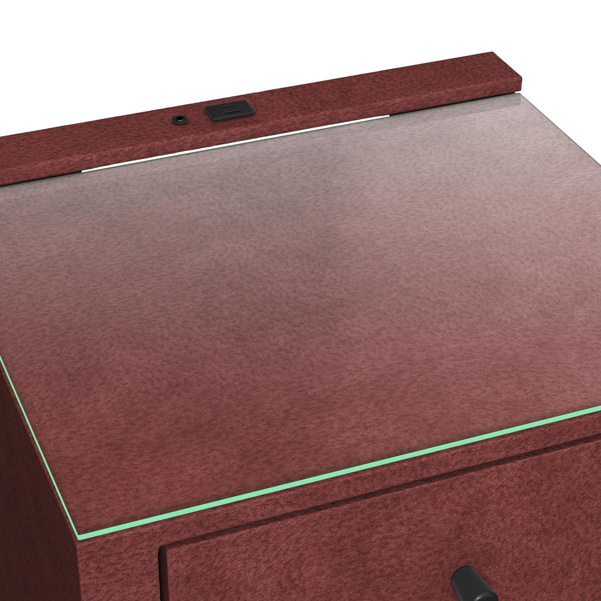 Nachtkästchen Elysia Bordeaux, B: 48cm - Bordeaux, Trend, Glas/Holz (48/68/45,5cm) - Luca Bessoni