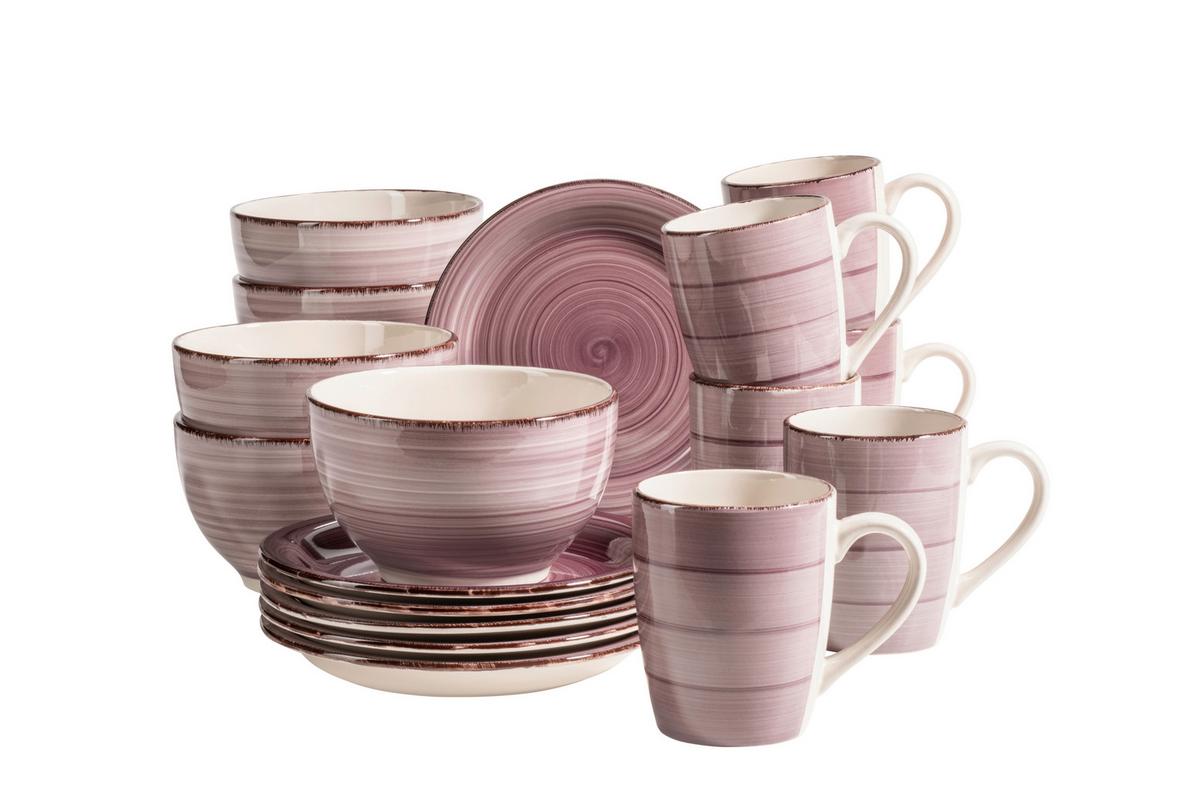 Frühstücksservice Lumaca 6 Personen Geschirr Set - Beere, Basics, Keramik - Mäser