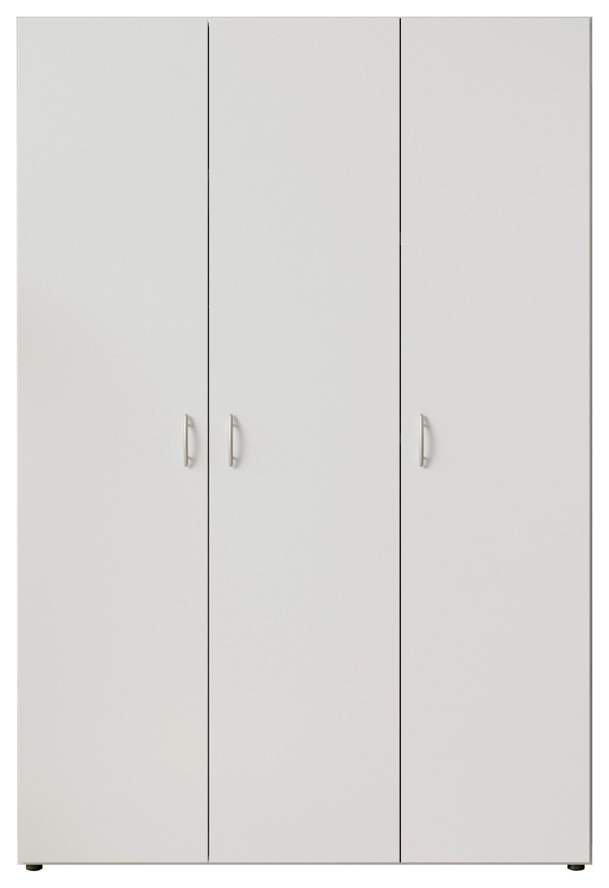 Kleiderschrank B: 121 cm Joe Weiß - Weiß, Basics, Holzwerkstoff (121/177/51cm)