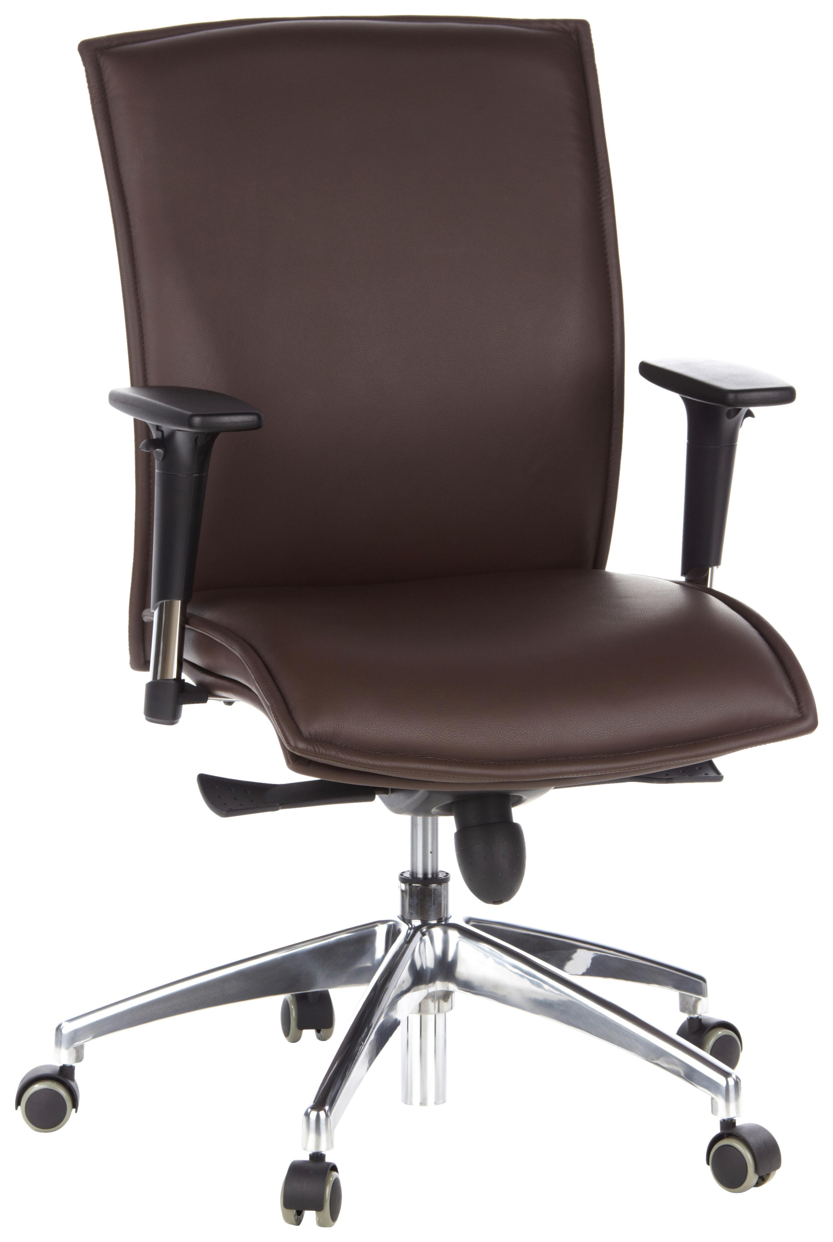 Drehstuhl Murano 10 Dunkelbraun - Dunkelbraun/Schwarz, MODERN, Leder/Kunststoff (59/117/51cm) - MID.YOU