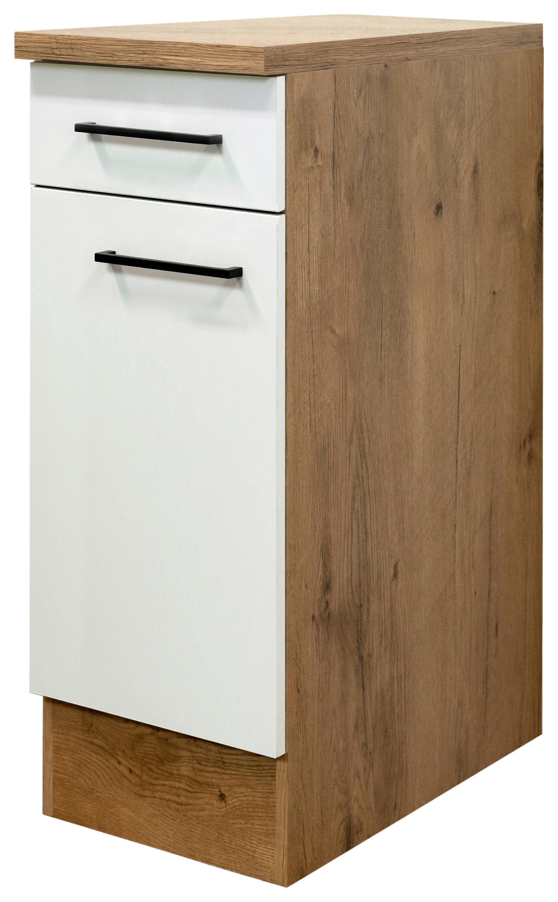 Küchenunterschrank Avila 30 Cm Eichefarben/magnolie - Eichefarben/Magnolie, KONVENTIONELL, Holzwerkstoff (30/85/57cm) - FlexWell