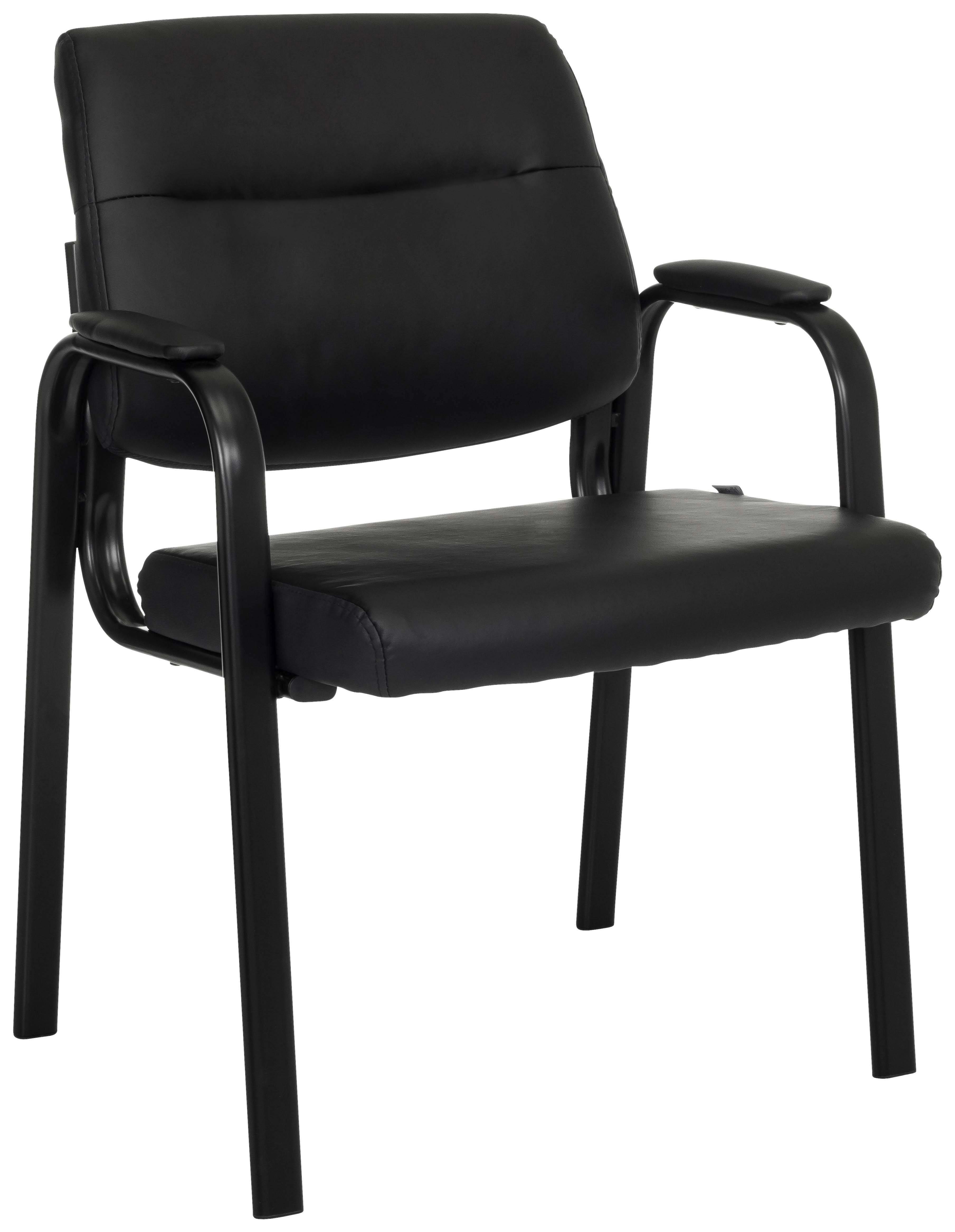 Besucherstuhl Advie V Pu Schwarz B: 60 cm - Schwarz, MODERN, Leder/Metall (60/85/64cm)