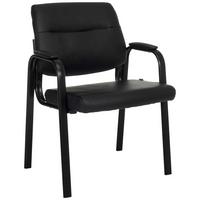 Besucherstuhl Advie V Pu Schwarz B: 60 cm - Schwarz, MODERN, Leder/Metall (60/85/64cm)