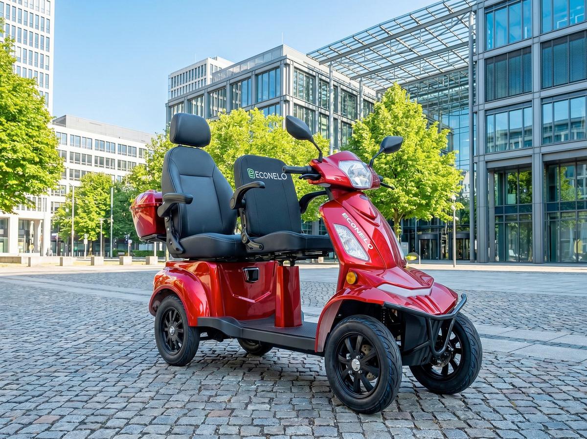 E-Seniorenmobil VISTAQ1L-BS Blei-Akku, 4-Rad, 1000W - Bordeaux, Basics, Metall (165/80/110cm)