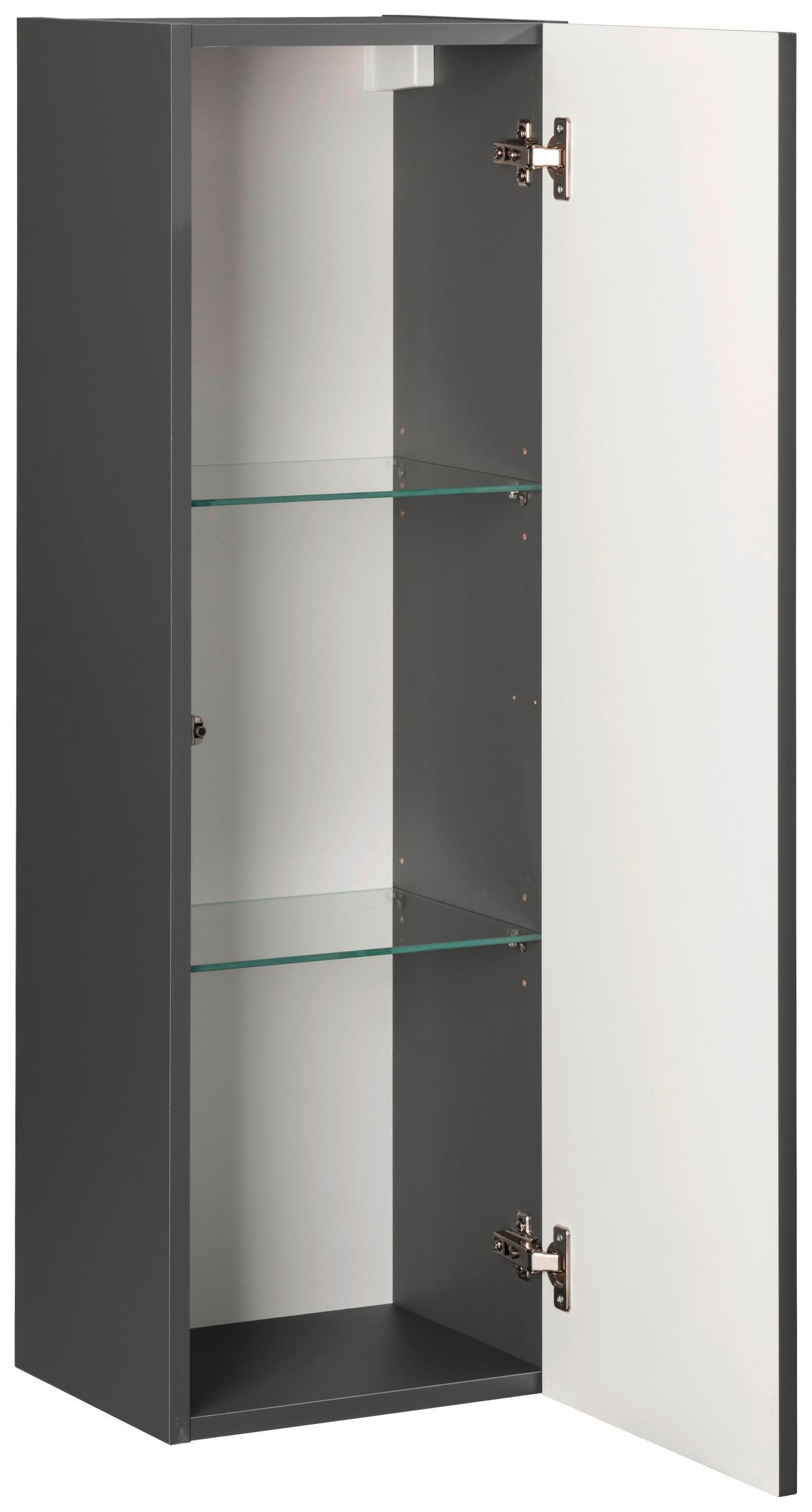 Hängender Midischrank New York B: 33 cm Grau - Grau, MODERN, Glas/Holzwerkstoff (33/102/28,5cm) - MID.YOU