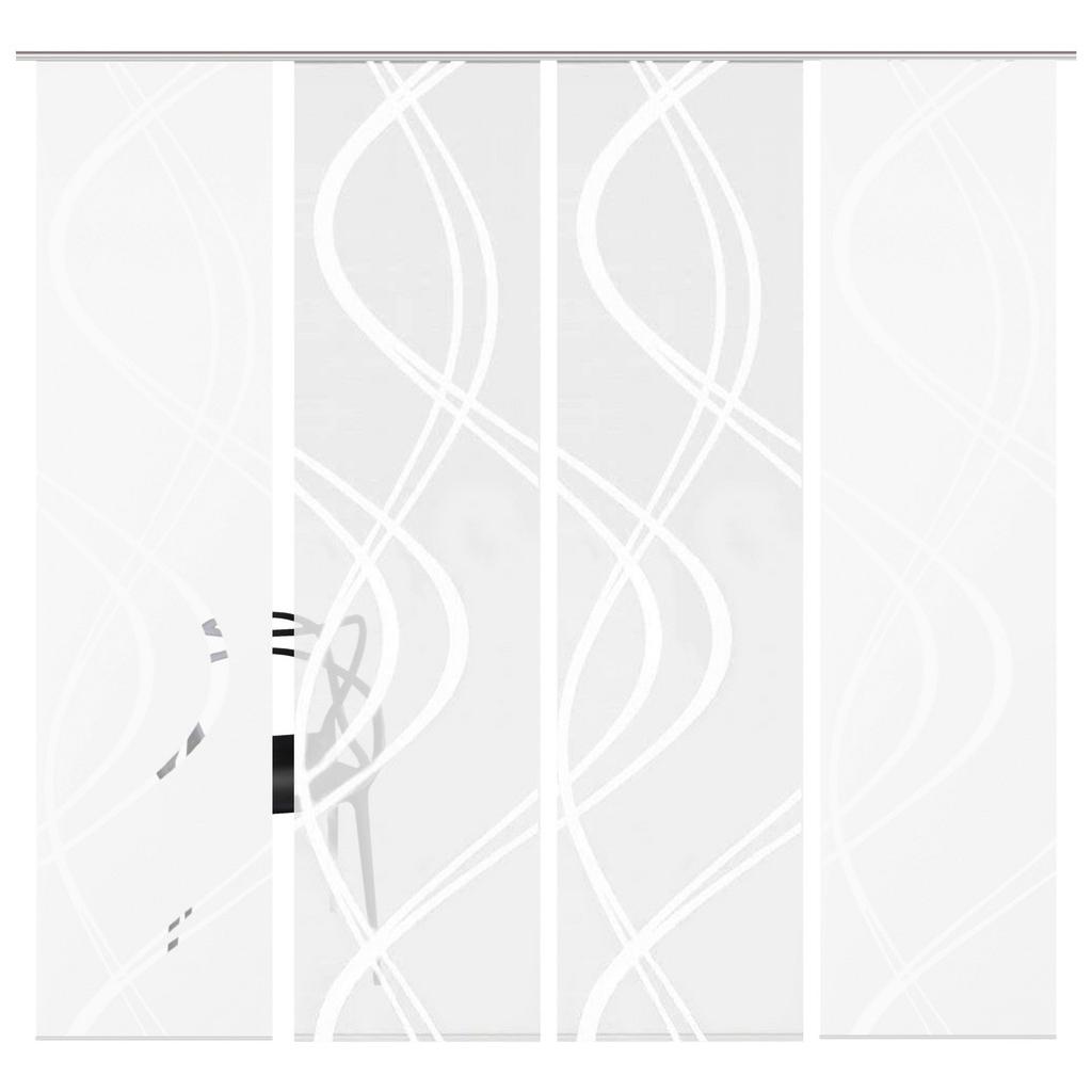 Flächenvorhang 4-tlg. Tiberio B: 60 cm, Weiß halbtransparent