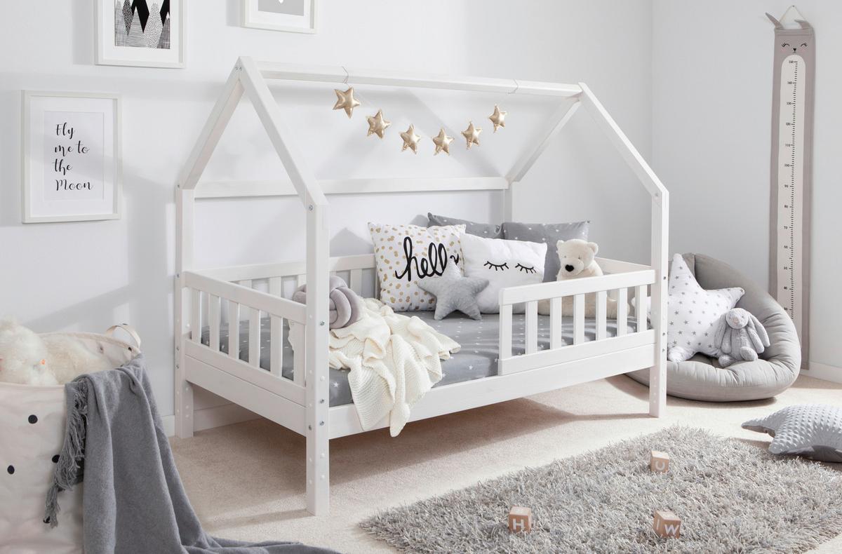 Hausbett Kay - Weiß, MODERN, Holz (80/160cm) - MID.YOU