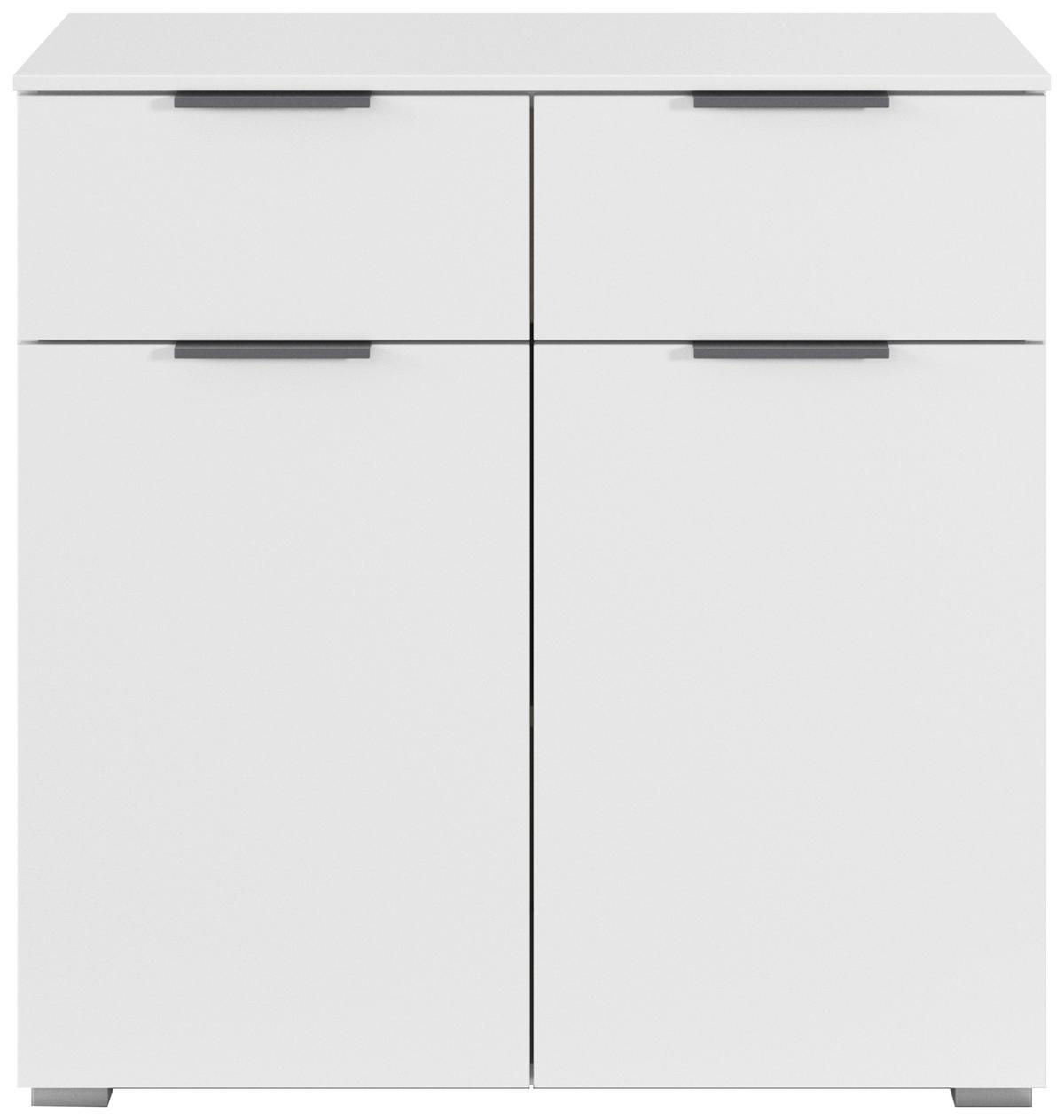 KOMMODE Alabama Weiß B: 80cm - Alufarben/Weiß, MODERN, Holzwerkstoff (80/81/42cm) - Rauch Möbel