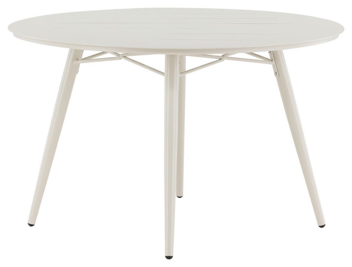 Gartentisch Lina Metall L 120 cm - Beige, KONVENTIONELL, Metall (120/120/75cm) - Gardenson