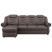 Ecksofa Boston Braun Lederlook - Schwarz/Braun, KONVENTIONELL, Textil (165/262cm) - Livetastic