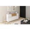Sideboard Berlin 150 Eiche Wotan/weiß B: 150 Cm - Eiche Wotan/Weiß, Design, Holzwerkstoff (150/68/38,5cm) - MID.YOU