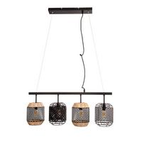 Hängeleuchte David H: 150 Cm 4-Flammig, Metall/schwarz - Schwarz, Basics, Metall (74/15/150cm)