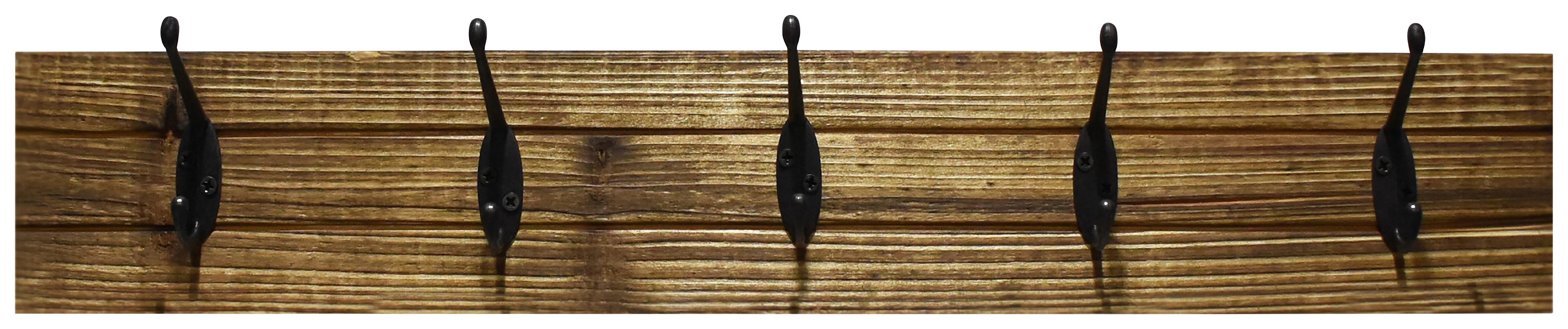Lišta S Háčky Elli 2 - tmavě hnědá/černá, Moderní, kov/dřevo (60/10/9cm)