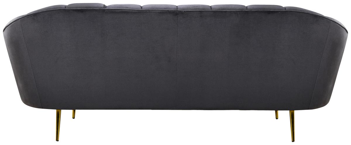 3-sitzer-sofa Stella Dunkelgrau B: 210 Cm - Dunkelgrau/Messingfarben, Design, Holz/Textil (210/82/90cm) - Livetastic
