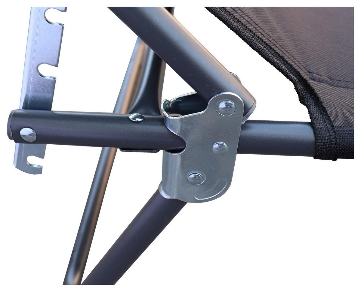 Gartenliege Bindox L Anthrazit /Schwarz verstellbares Dach - Anthrazit/Schwarz, MODERN, Kunststoff/Textil (55/24/185cm) - Ambia Garden