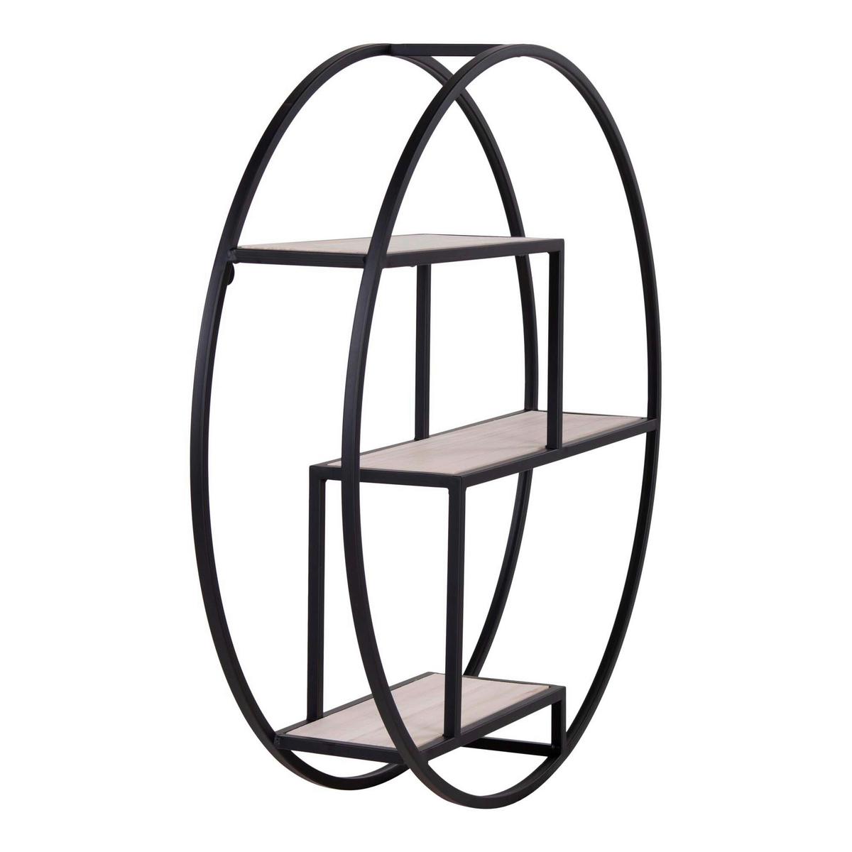 Wandregal Rotterdam Schwarz B: 62 cm - Schwarz, Design, Metall (62/14/62cm)