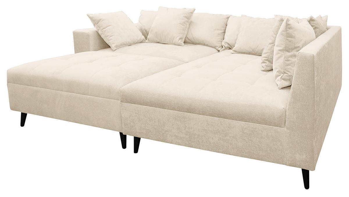 Ecksofa Pruno, Beige S: 247x174 Cm - Beige/Schwarz, Design, Textil (247/174cm) - MID.YOU