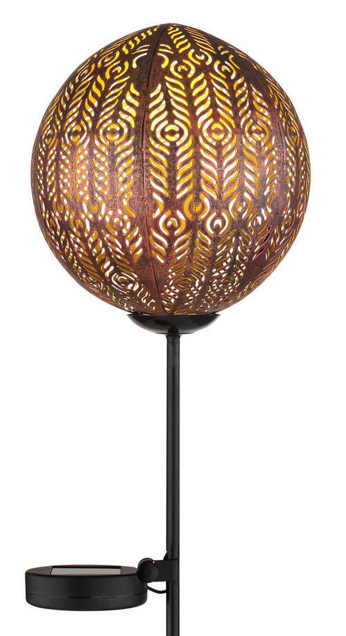 Solarleuchte 36560 - Schwarz/Kupferfarben, Basics, Kunststoff/Metall (15,5/90cm) - Globo