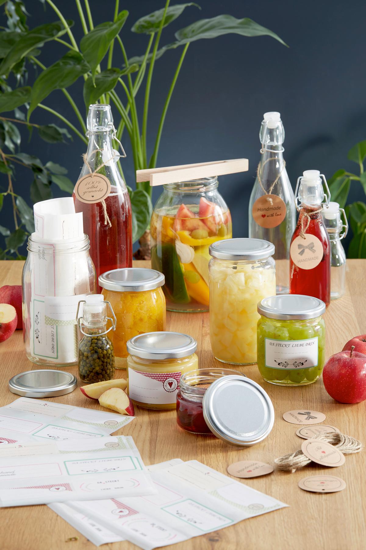 Einmachgläser 6er-Set Zora Je 250 ml, Auslaufsicher - Klar/Rot, Basics, Glas/Metall (0,25l)