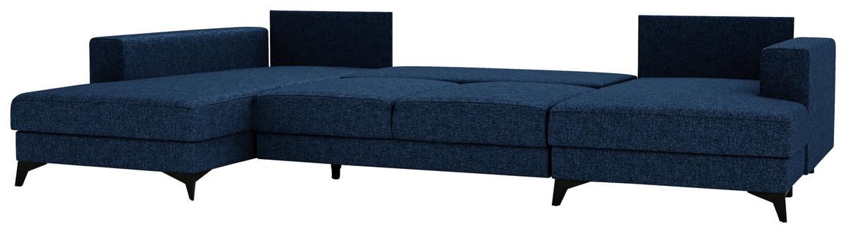 Harvey U Blau U: 190x339x156 Cm - Blau/Schwarz, Design, Textil (190/339/156cm) - Livetastic