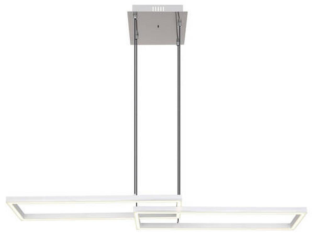 LED-Hängeleuchte 67209-45h - Silberfarben/Opal, Trend, Kunststoff/Metall (119,5/25,5/120cm) - Globo